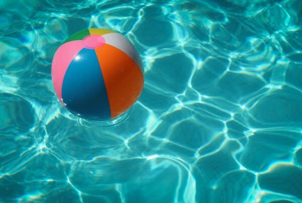 white and multicolored beach ball